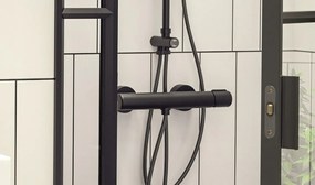 Laveo Pretto, nástenná termostatická sprchová batéria 150mm, čierna matná, LAV-BAO_740D