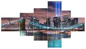 Gario Obraz s hodinami Panoráma Manhattanu - 6 dielny Rozmery: 180 x 100 cm