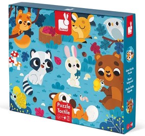 Detské puzzle senzorické Lesné zvieratá - s dotykovými prvkami 20 ks
