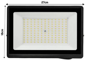 BERGE LED reflektor 100W - PIR senzor pohybu - neutrálna biela