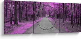 Obraz - Cesta parkom (s hodinami) (90x30 cm)
