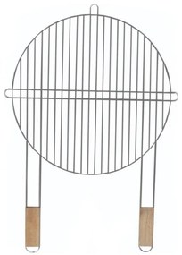 Rošt grilovací okrúhly kov o 46 cm s drevenými rúčkami