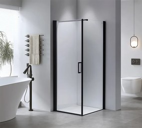 BPS-koupelny Štvorcový sprchový kút HYD-SK44 80x80 čierna/transparent - bez vaničky