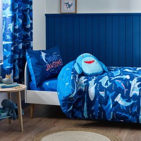 Modré detské obliečky na jednolôžko 135x200 cm Jawsome Shark – Catherine Lansfield