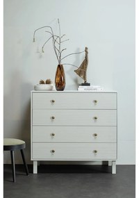 Svetlosivá nízka komoda z borovicového dreva 94x91 cm Madu – WOOOD