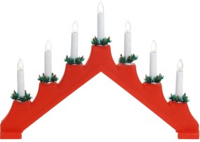 Vianočný svietnik Candle Bridge červená, 7 LED