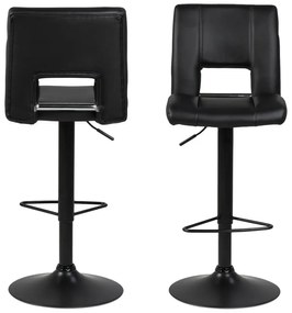 Čierna barová stolička s nastavitelnou výškou Actona Sylvia