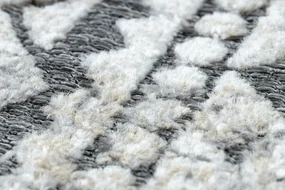 Koberec Štrukturálny SOLE D3732 Aztécky, diamanty sivo / béžový