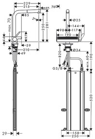 Hansgrohe M81, drezová batéria Aquno Select s výsuvnou koncovkou a plochým sprchovým prúdom, sBox, chrómová, 73830000