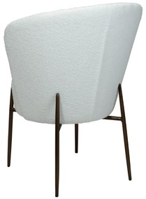 ORBIT ČALÚNENÁ STOLIČKA white bouclé/antique brass