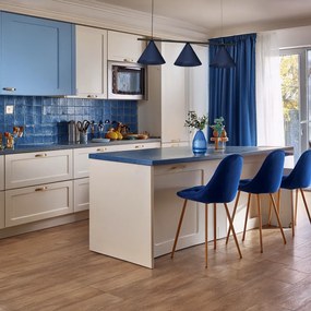 Závesné svietidlo Capital, 3x tmavomodré kovové tienidlo, (fi 30cm), db