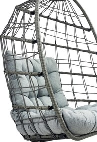 Skládací závěsné houpací křeslo Houseland Chloe šedé