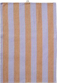 Ib Laursen Bavlnená utierka Linus Purple / Rustic Brown 50 × 70 cm
