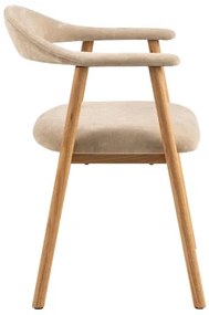 Jídelní židle Addi z masivu béžová/dub přírodní