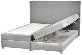 Kontinentálna posteľ s úložným priestorom 180 x 200 cm svetlosivá MINISTER Beliani