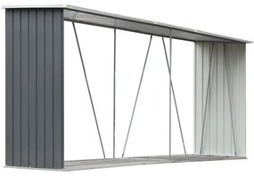 Záhradná kôlňa na drevo galvanizovaná oceľ 330x84x152 cm sivá