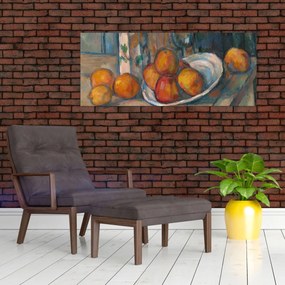 Obraz - Paul Cézanne, Still Life with Milk Jug and Fruit, reprodukcia (120x50 cm)
