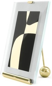 Sklenený stojací rámček v zlatej farbe 16x20 cm Flute – Umbra