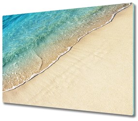 Sklenená doska na krájanie Vlna na pláži 60x52 cm