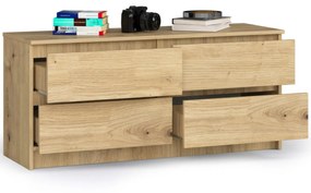 Komoda Kuba 120 cm 4 zásuvky dub artisan