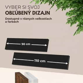 Nástenná polica FIGO + konzola, 90cm, čierna Casaria