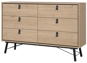 Nízka komoda v dekore duba v prírodnej farbe 153x95 cm Ry – Tvilum