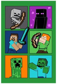Fleecová deka Minecraft - motív portréty - 100 x 150 cm