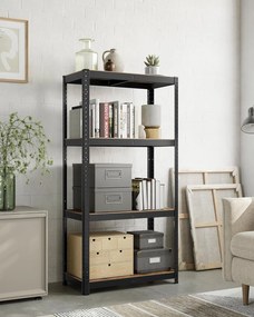 Policový diel, regál s vysokou nosnosťou, nosnosť 520 kg, 40 x 80 x 160 cm, rustikálny hnedý