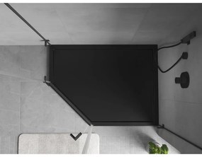 Mexen Flow, päťuholníková sprchová vanička slim 90 x 80 cm, pravá, čierna matná - 46P708090R