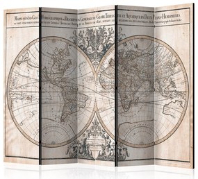 Artgeist Paraván - Mappe-Monde Geo-Hydrographique [Room Dividers]