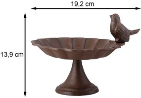 Napájadlo pre vtáky na nohe Milly, 14x19 cm, liatina, hnedá