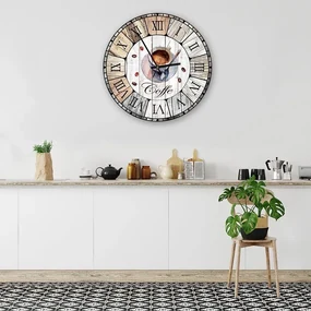 Gario Hodiny na stenu Káva v šálke Rozmery: 60 x 60 cm
