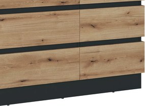 Úložná komoda Corte, dub coast/tmavo šedá