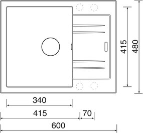 Granitový drez Sinks LINEA 600 N Sahara