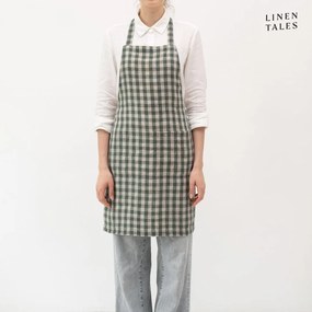 Ľanová zástera Forest Green Gingham – Linen Tales