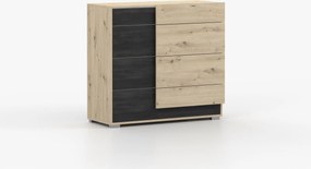 Komoda Barca (dub artisan + borovica nórska čierna). Akcia -15%. Vlastná spoľahlivá doprava až k Vám domov. 1071569