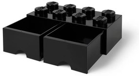 Čierny úložný box s dvoma zásuvkami LEGO®