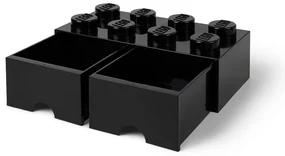 Čierny úložný box s dvoma zásuvkami LEGO®