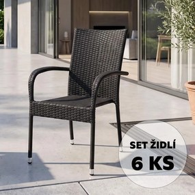 Záhradná ratanová stolička PARIS - set 6 ks