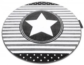 Koberec PETIT STAR HVIEZDA kruh sivý