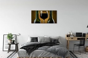 Obraz canvas 2 fľaše poháre na víno 140x70 cm
