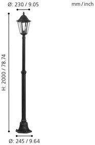 EGLO 93464 - Vonkajšie svietidlo NAVEDO 1xE27/60W IP44