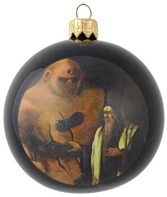 Vianočná ozdoba s potlačou Golema a Rabí Löwa