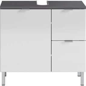 Bielo-sivá skrinka pod umývadlo Germania Mauresa, šírka 60 cm