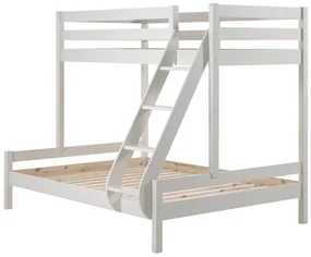 Biela poschodová detská posteľ z borovicového dreva 140x200/90x200 cm Pino Martin – Vipack
