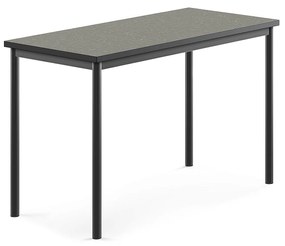 Stôl SONITUS, 1200x600x760 mm, linoleum - tmavošedá, antracit