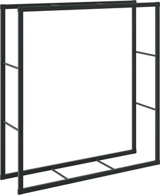 vidaXL Regál na krbové drevo, čierny 110x30x116 cm, oceľ