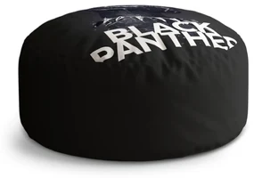 Sablio Taburet Circle BLACK PANTHER z profilu Čierny: 40x50 cm
