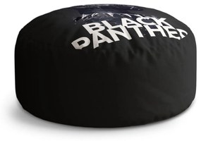Sablio Taburet Circle BLACK PANTHER z profilu Čierny: 40x50 cm
