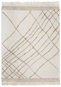 Krémový ručne tkaný koberec s prímesou vlny 160x230 cm Astera Linear – Flair Rugs